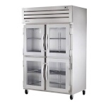 True STR2H-4HG - Heated Cabinet, two-section, (2) glass half doors, stainless steel front